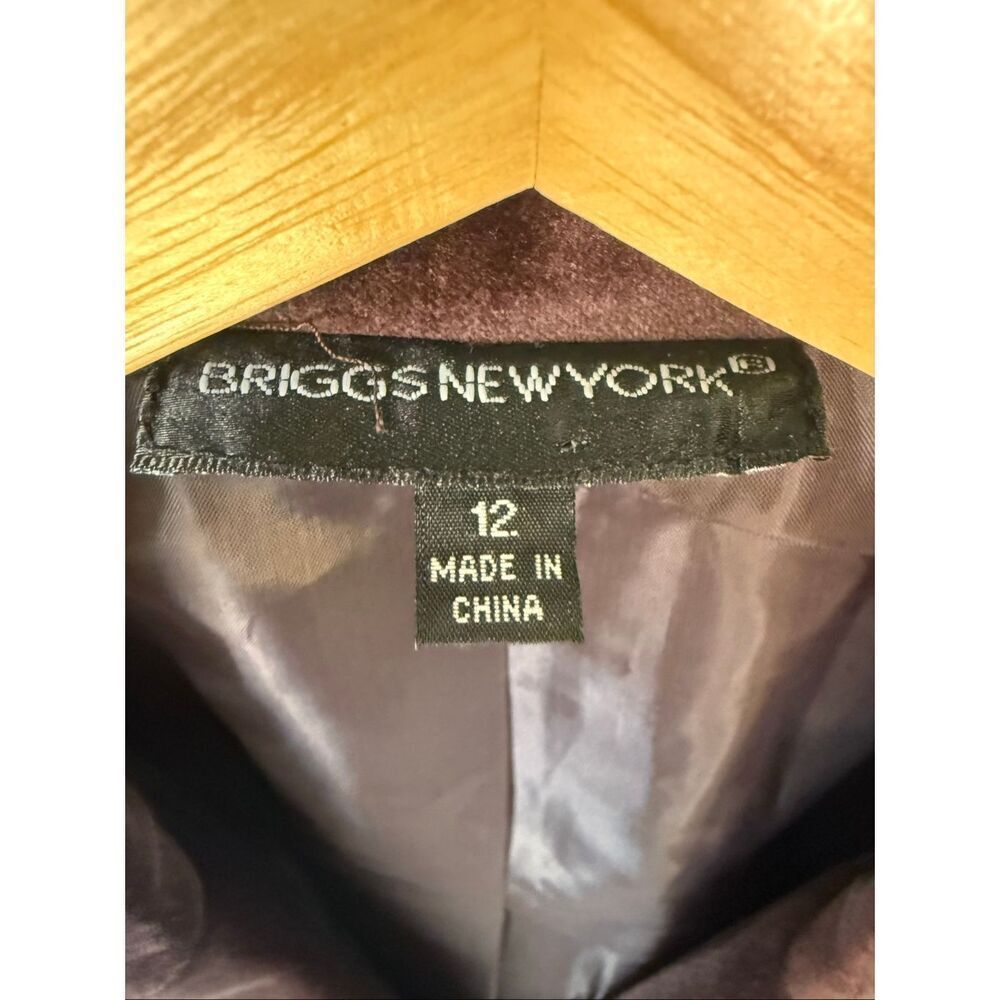 Vintage Briggs New York Chocolate Brown Velvet Velour Blazer Size 12 - Picture 6 of 10